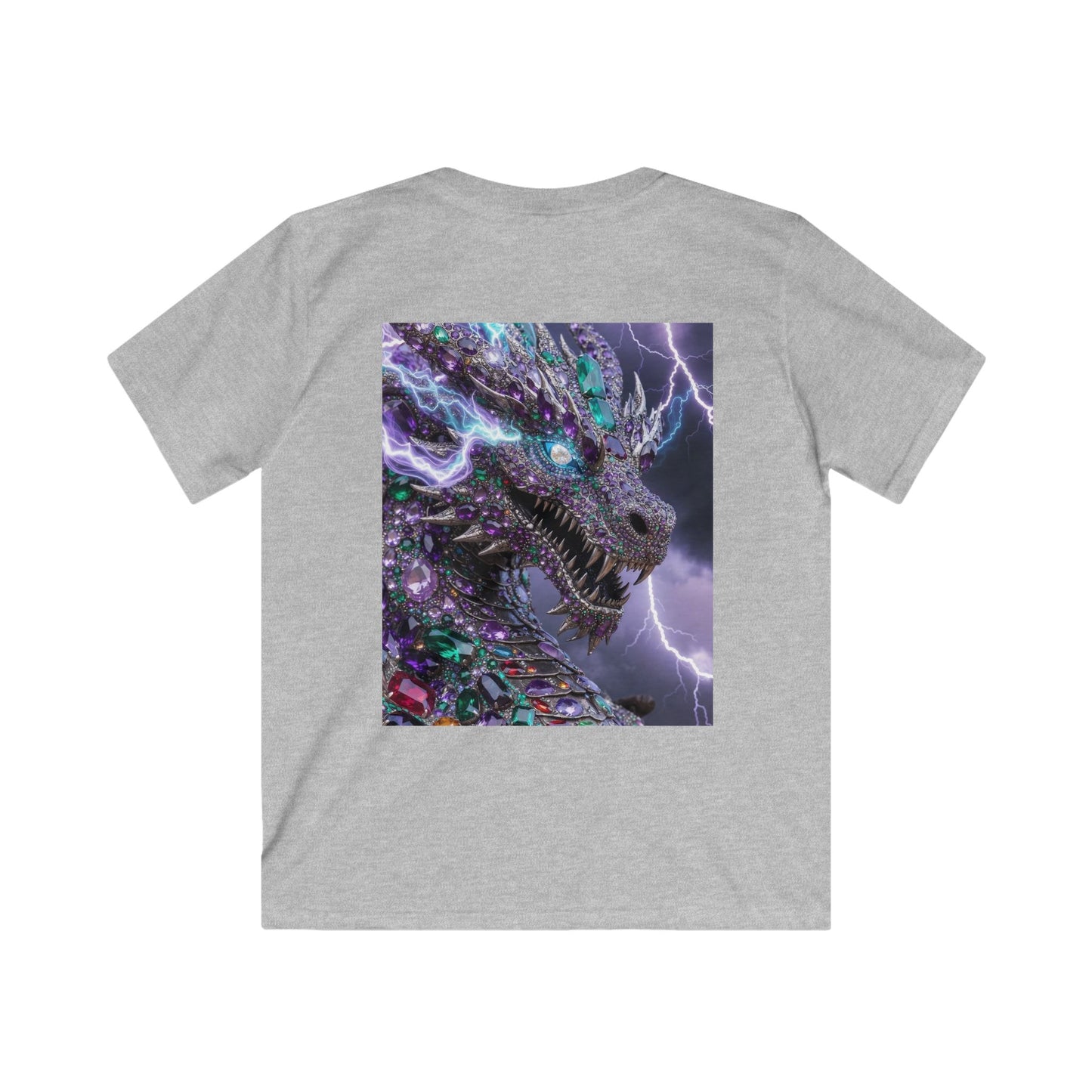 Kids Dragon Lightning T-Shirt — Colorful Neon Dragon Graphic Tee