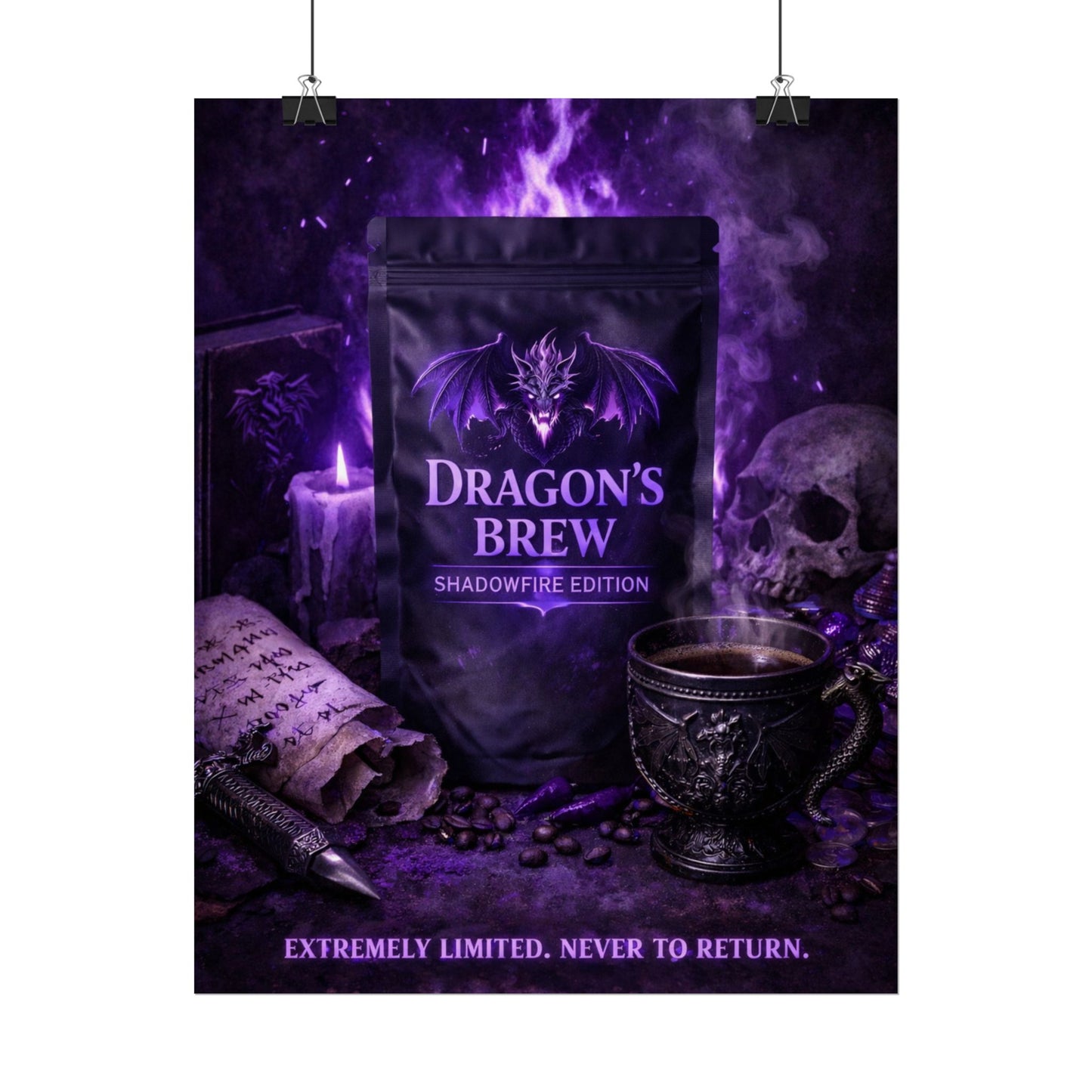 Rolled Poster — "Dragon’s Brew: Shadowfire Edition" Fantasy Poster