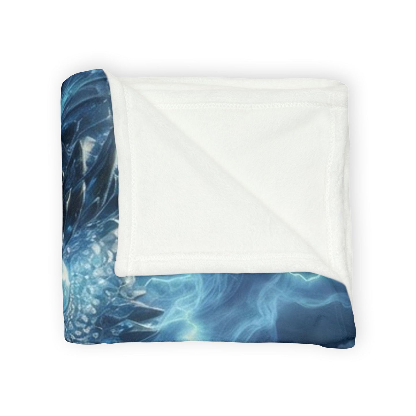Electric Blue Dragon Blanket — Mystic Lightning Monster Throw