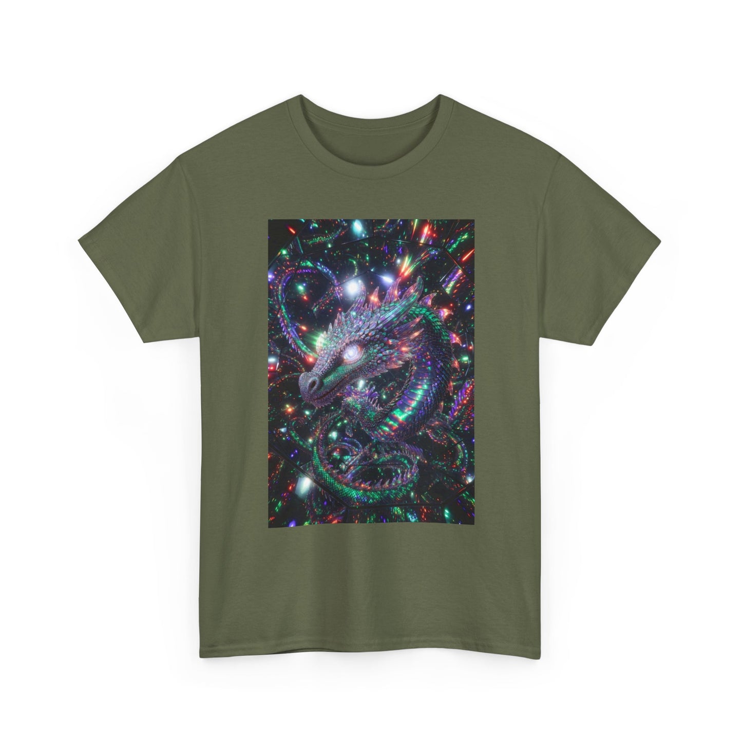 Cosmic Dragon T‑Shirt — Neon Galaxy Serpent Graphic Tee