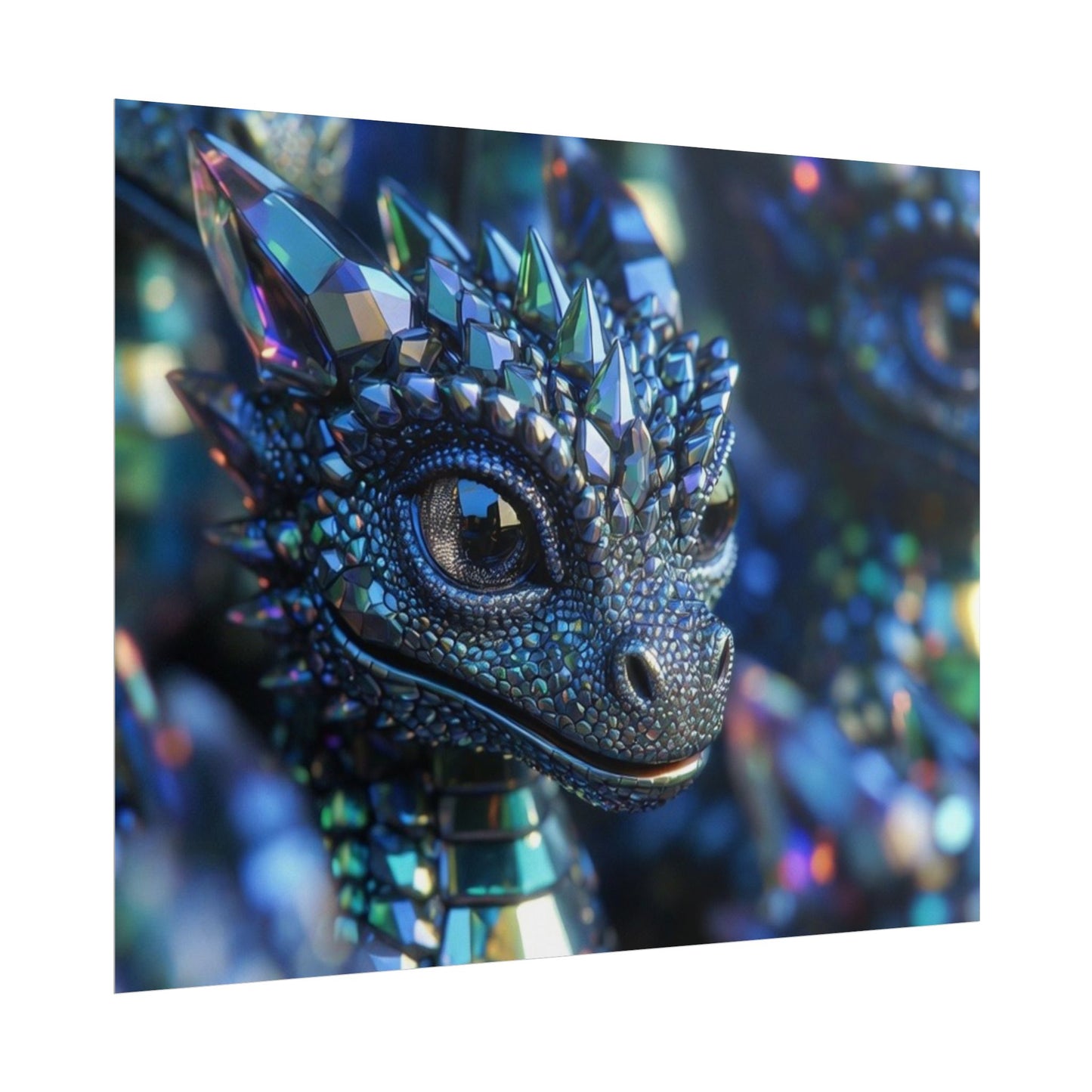 Crystal Dragon Rolled Poster — Fantasy Wall Art Print