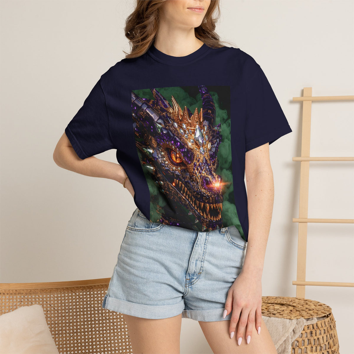 A Dragon Pocket Graphic T‑Shirt — Fiery Fantasy Chest Print