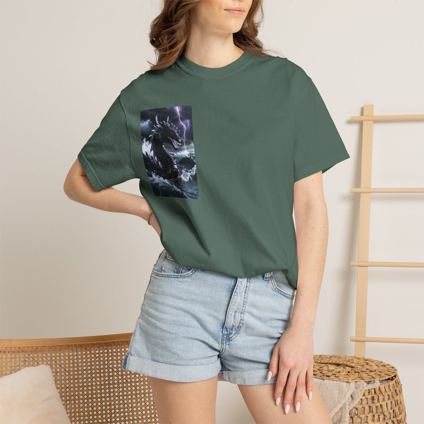 Dragon Storm Graphic T-Shirt — Dark Fantasy Chest Print