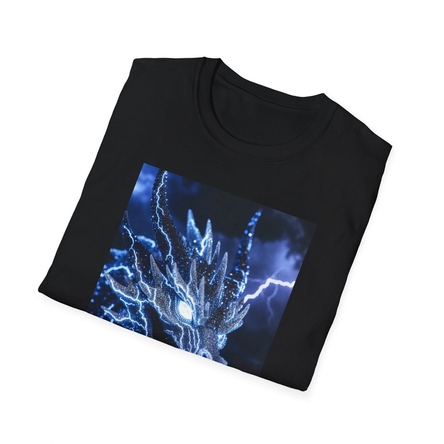 Lightning Dragon T-Shirt — Electric Blue Mythical Dragon Graphic Tee