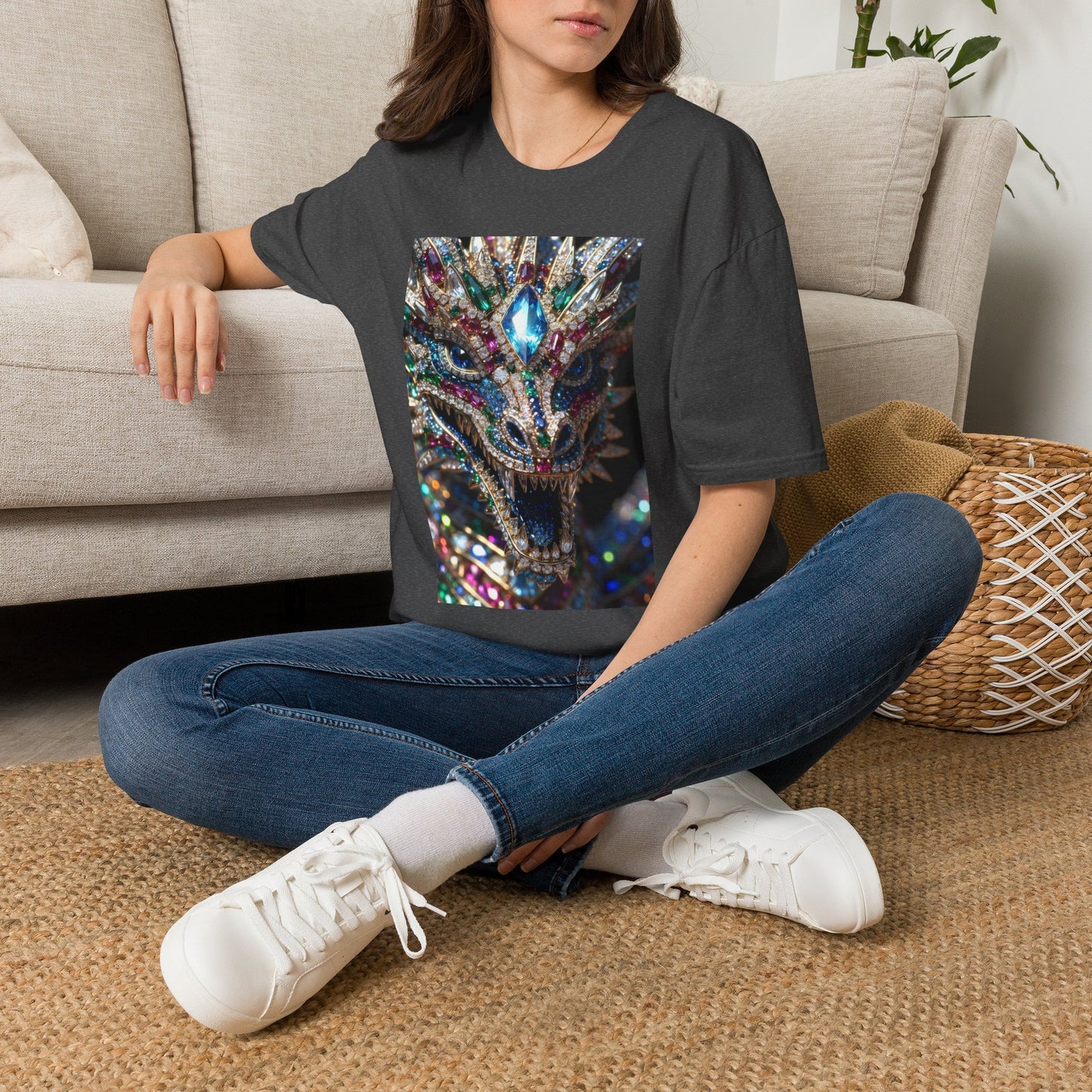 # 1 Dragon selling Gemstone Mask T-Shirt — Jewel-Encrusted Festival Tee