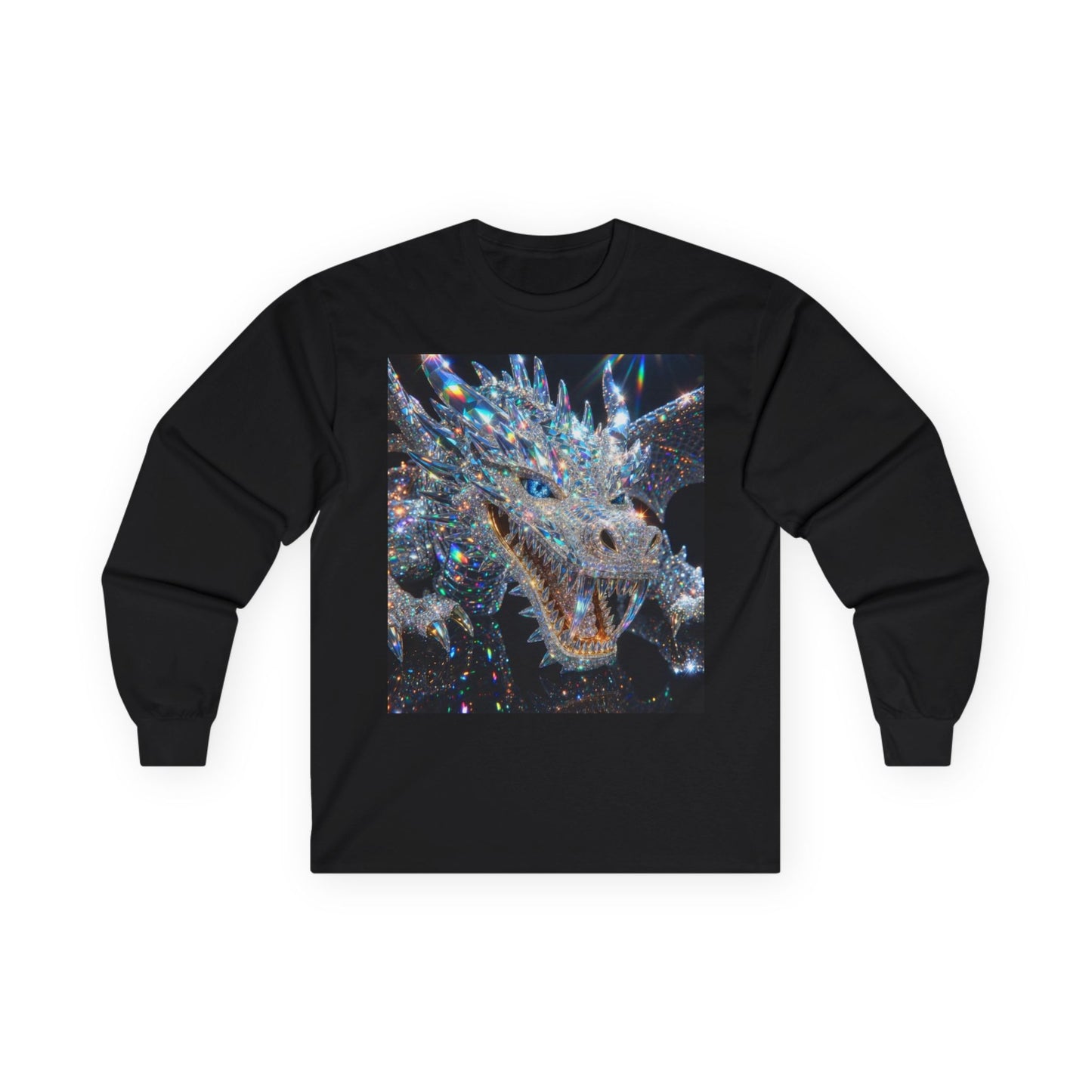 Crystal Dragon Long Sleeve Tee — Sparkling Fantasy Dragon Graphic