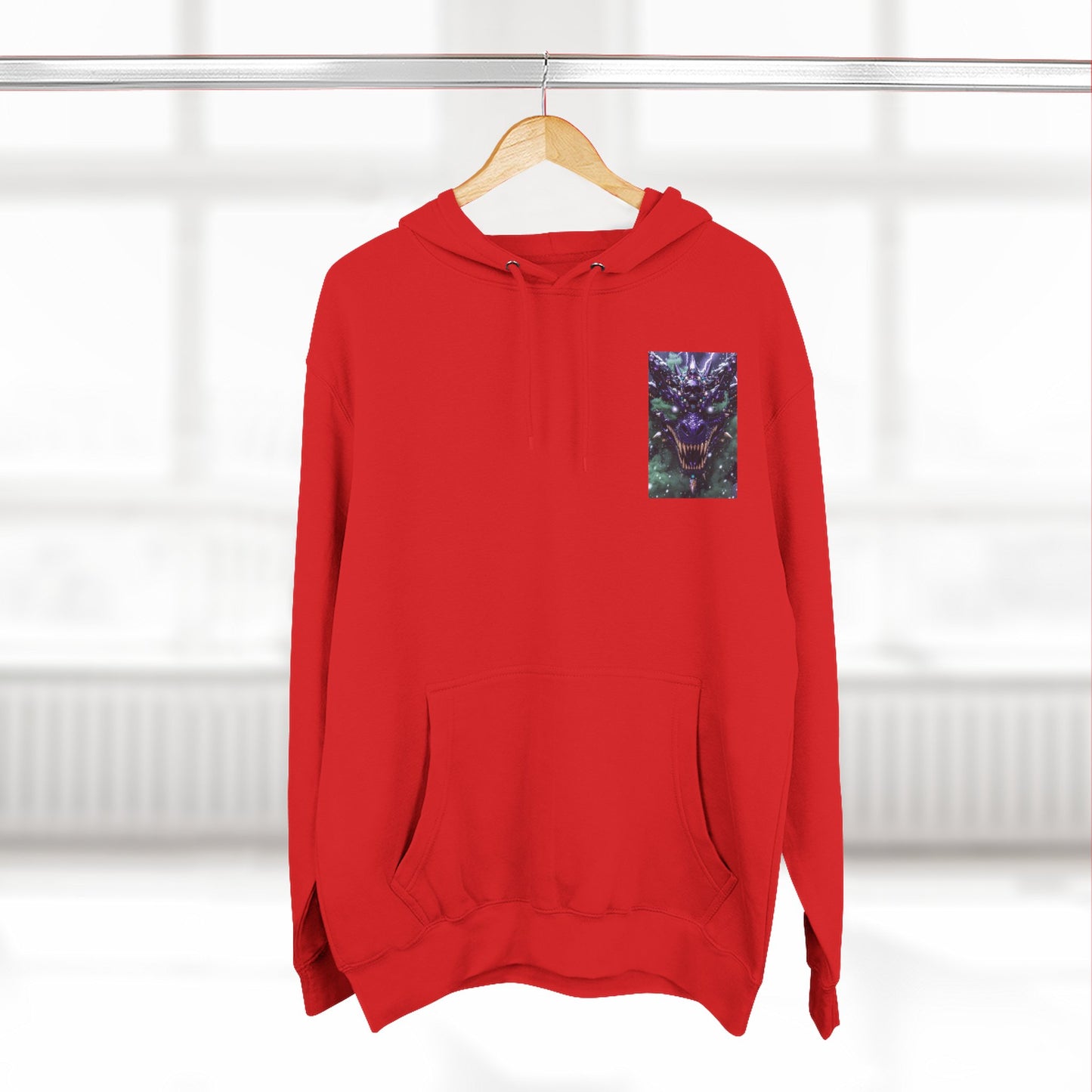 A Mystic Cosmic 🐉 Hoodie — Astral Galaxy Cat Chest Print Fleece Hoodie