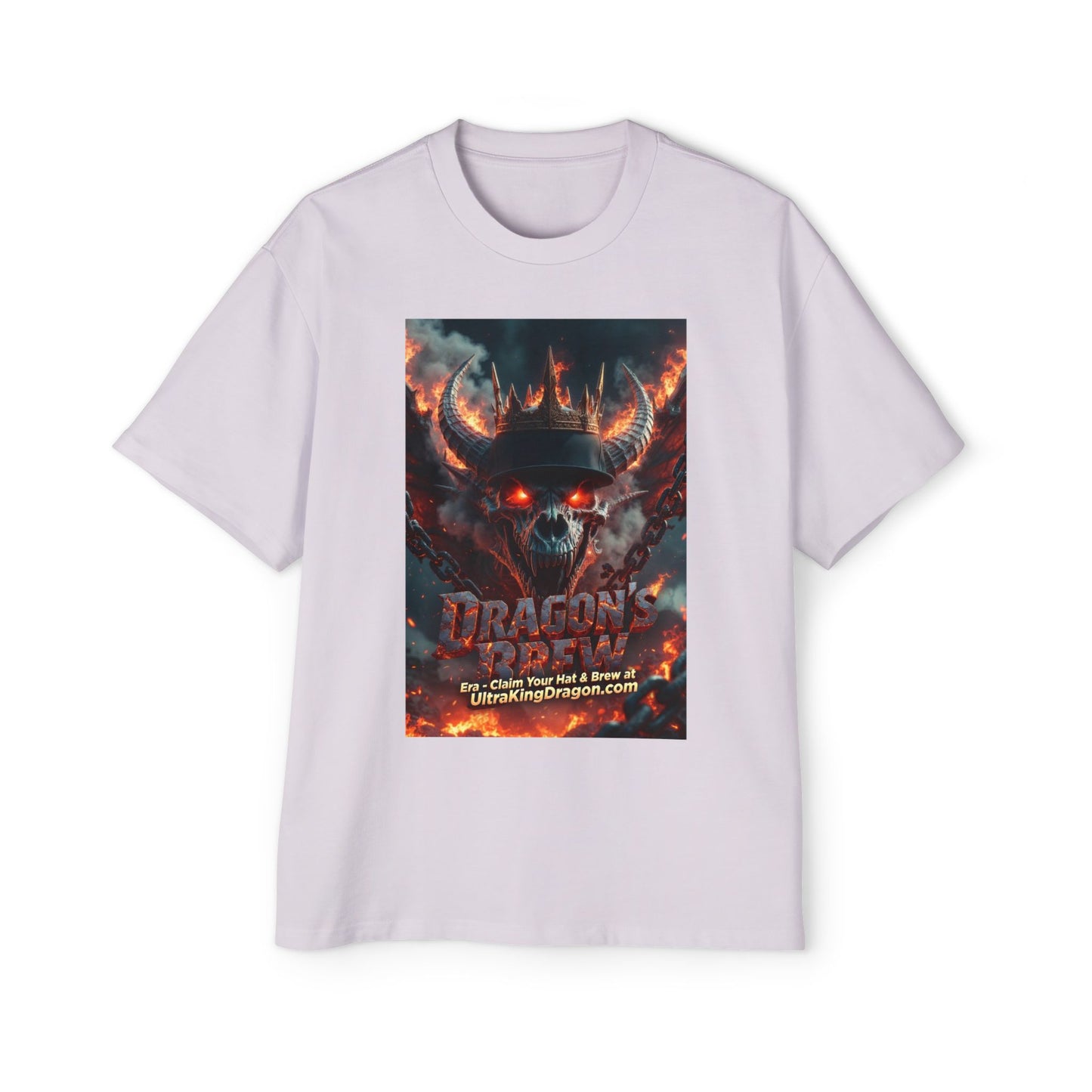 Dragon Skull Graphic Tee — Heavy Oversized Men's Fantasy T-Shirt