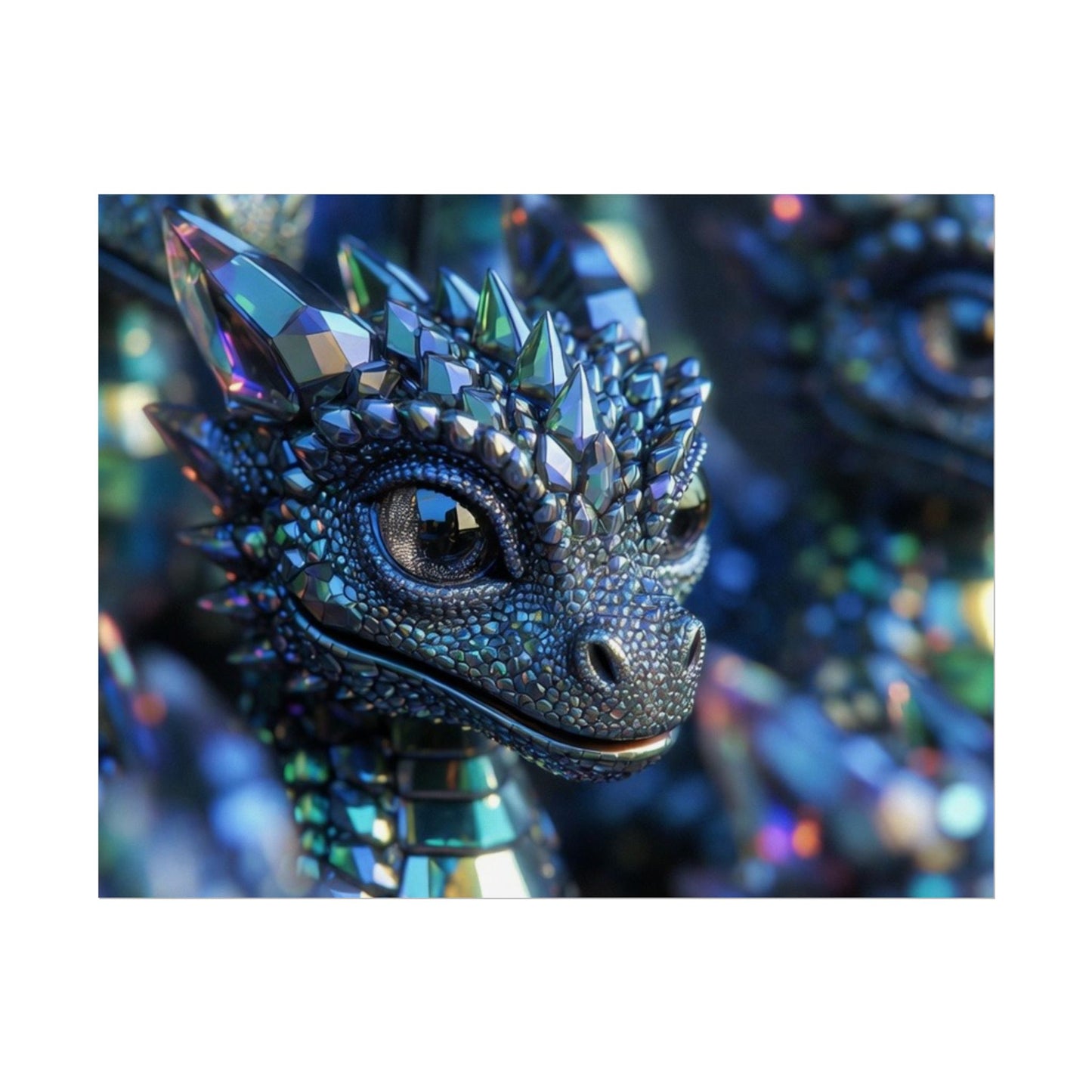 Crystal Dragon Rolled Poster — Fantasy Wall Art Print