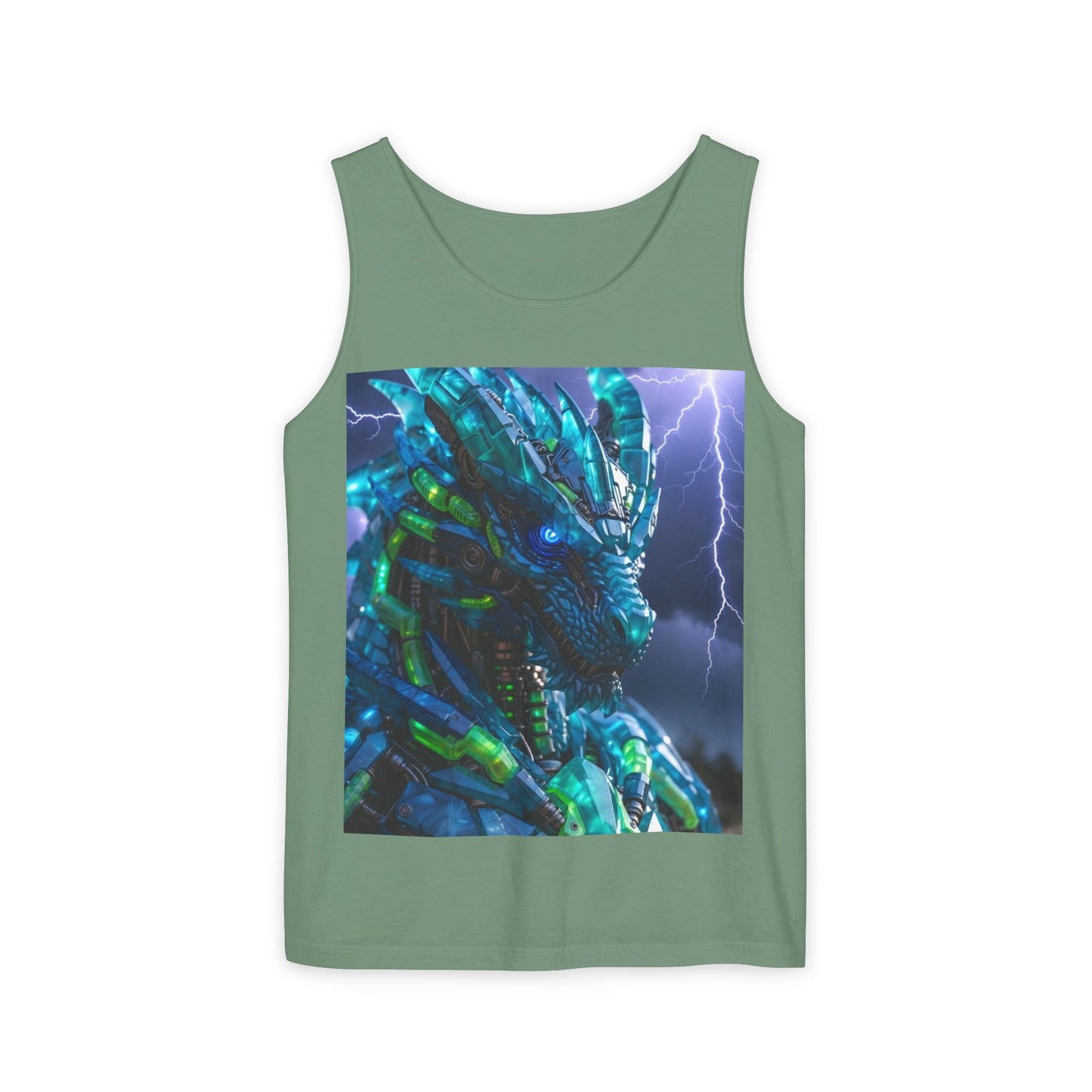 Dragon Warrior Tank Top — Neon Cyber Dragon Graphic Sleeveless Tee