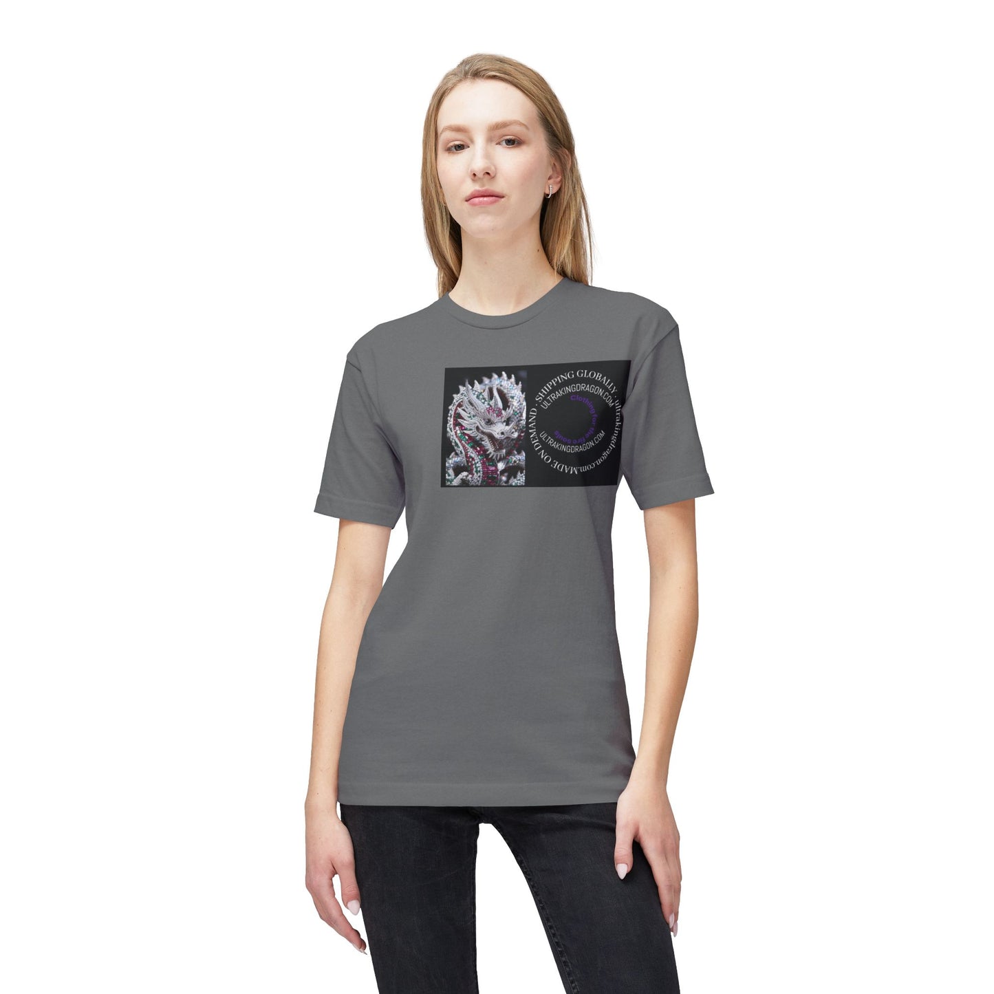Dragon Heart T-Shirt — Floral Dragon Illustration with Circular Text