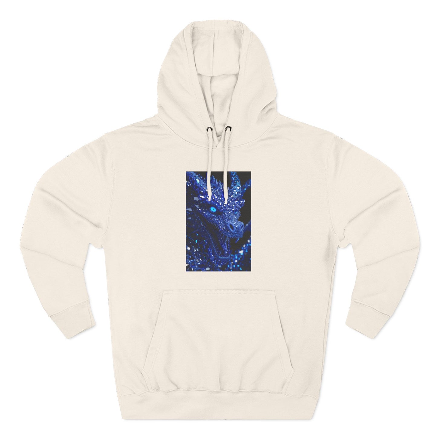 Galaxy Dragon Hoodie — Blue Nebula Three-Panel Graphic Fleece