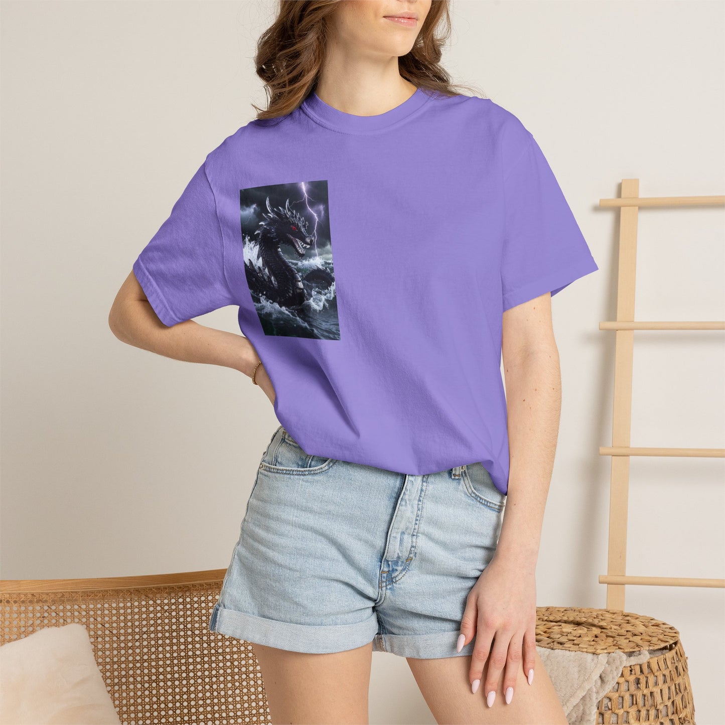 Dragon Storm Graphic T-Shirt — Dark Fantasy Chest Print