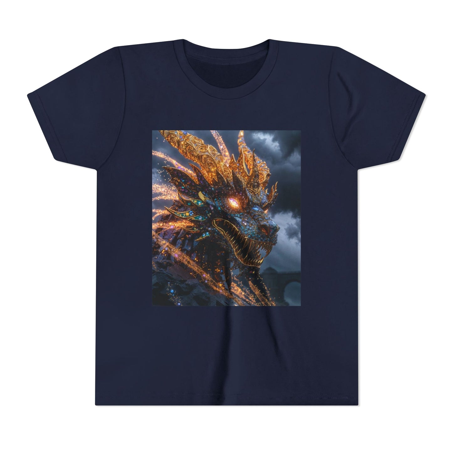 Youth Dragon Tee — Fiery Dragon Head Graphic Kids T‑Shirt