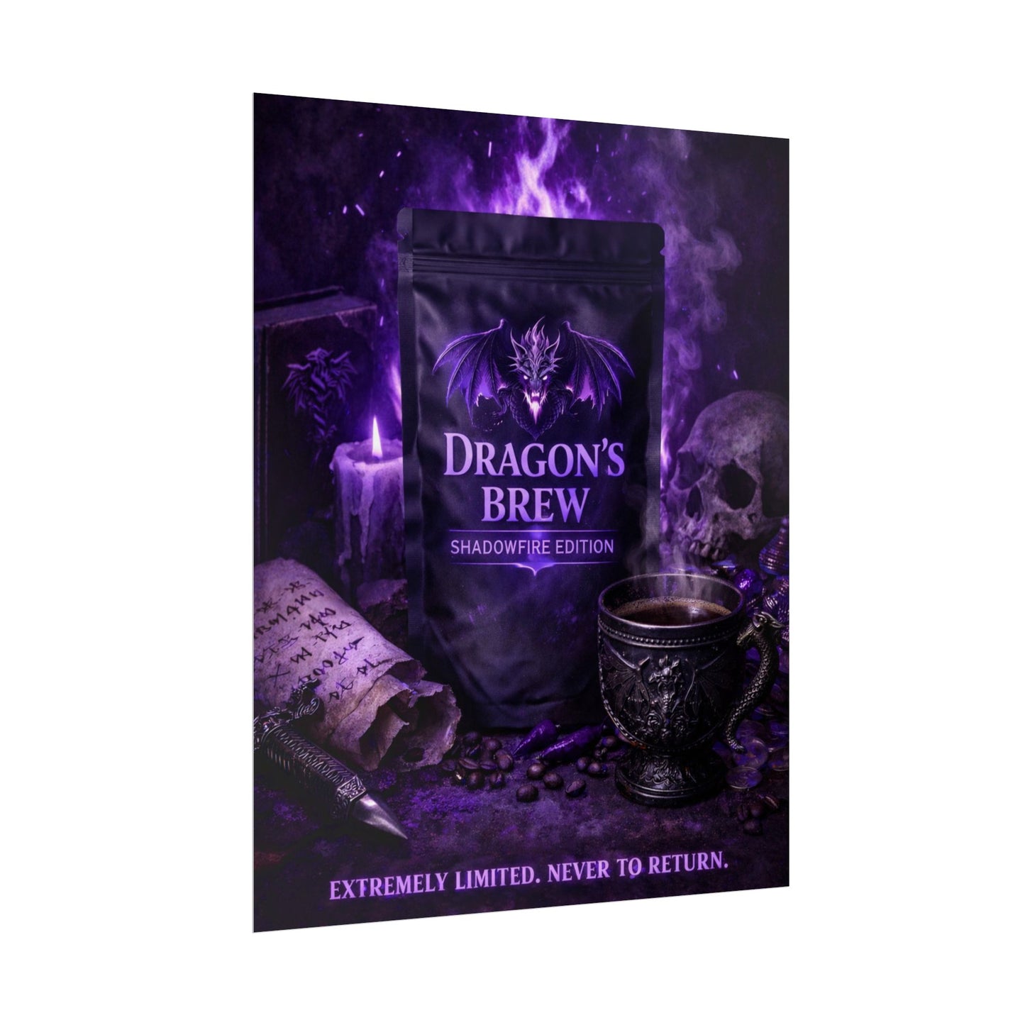 Rolled Poster — "Dragon’s Brew: Shadowfire Edition" Fantasy Poster
