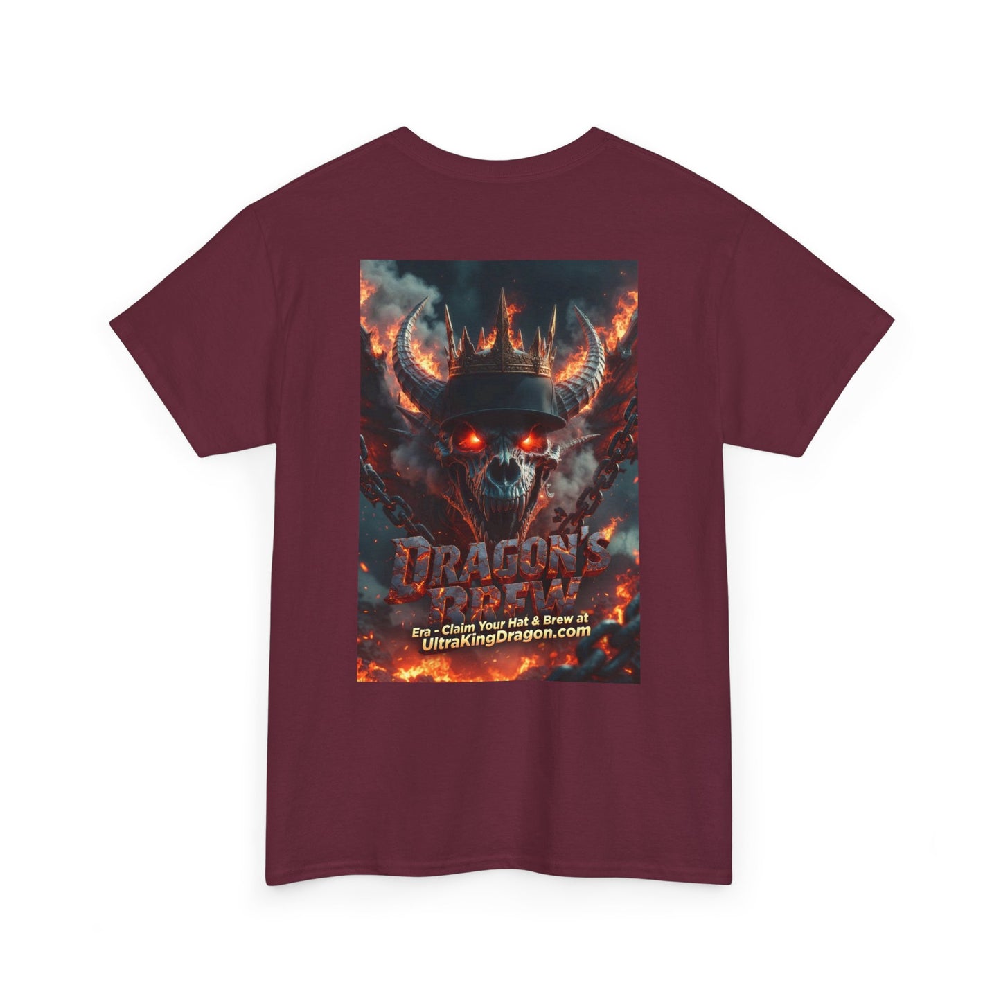 T-Shirt — "Dragon's Brew" Fiery Skull Graphic Tee