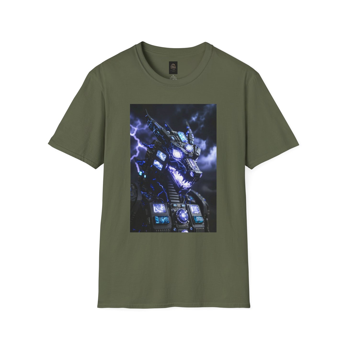 A Dragon Mech Lightning T-Shirt — Cyber Dragon Graphic Tee