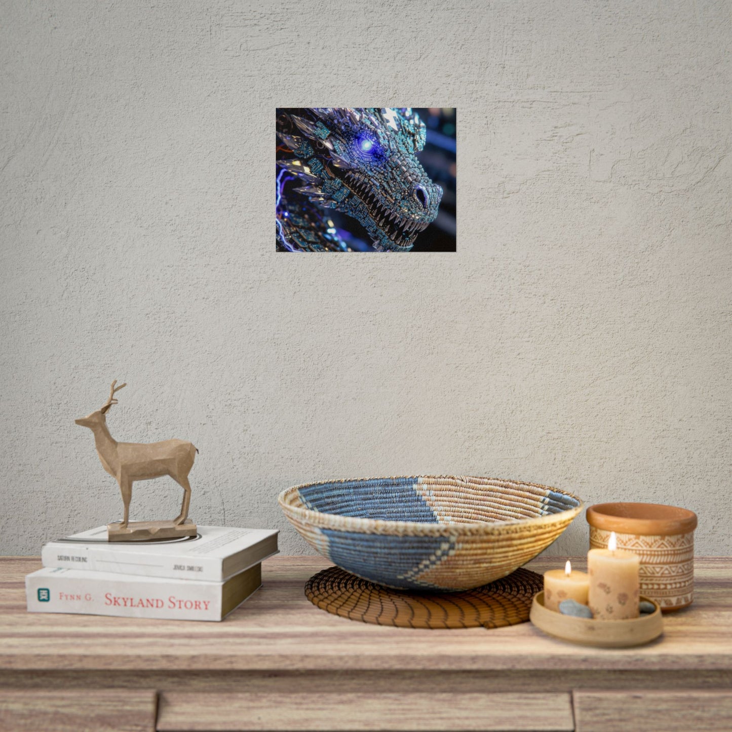 Rolled Poster — Crystal Cyber Dragon Art Print
