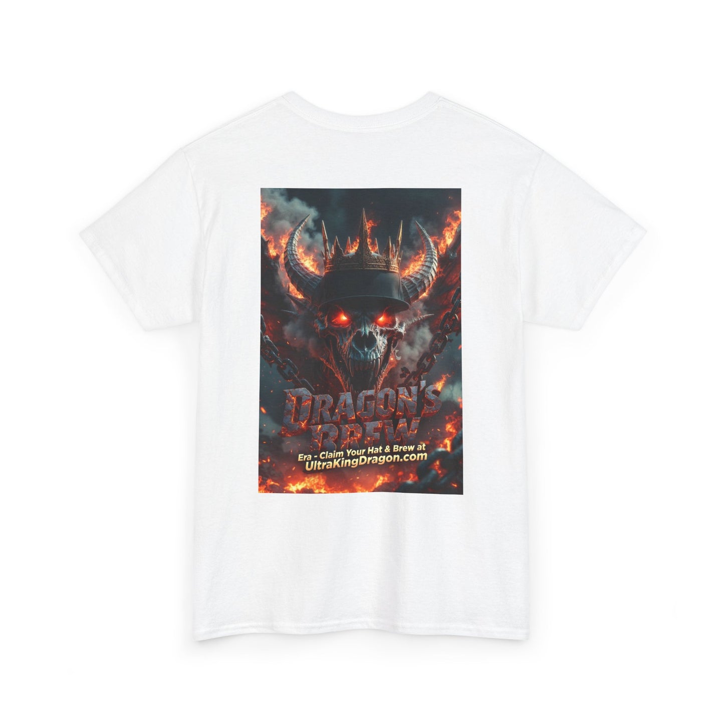 T-Shirt — "Dragon's Brew" Fiery Skull Graphic Tee