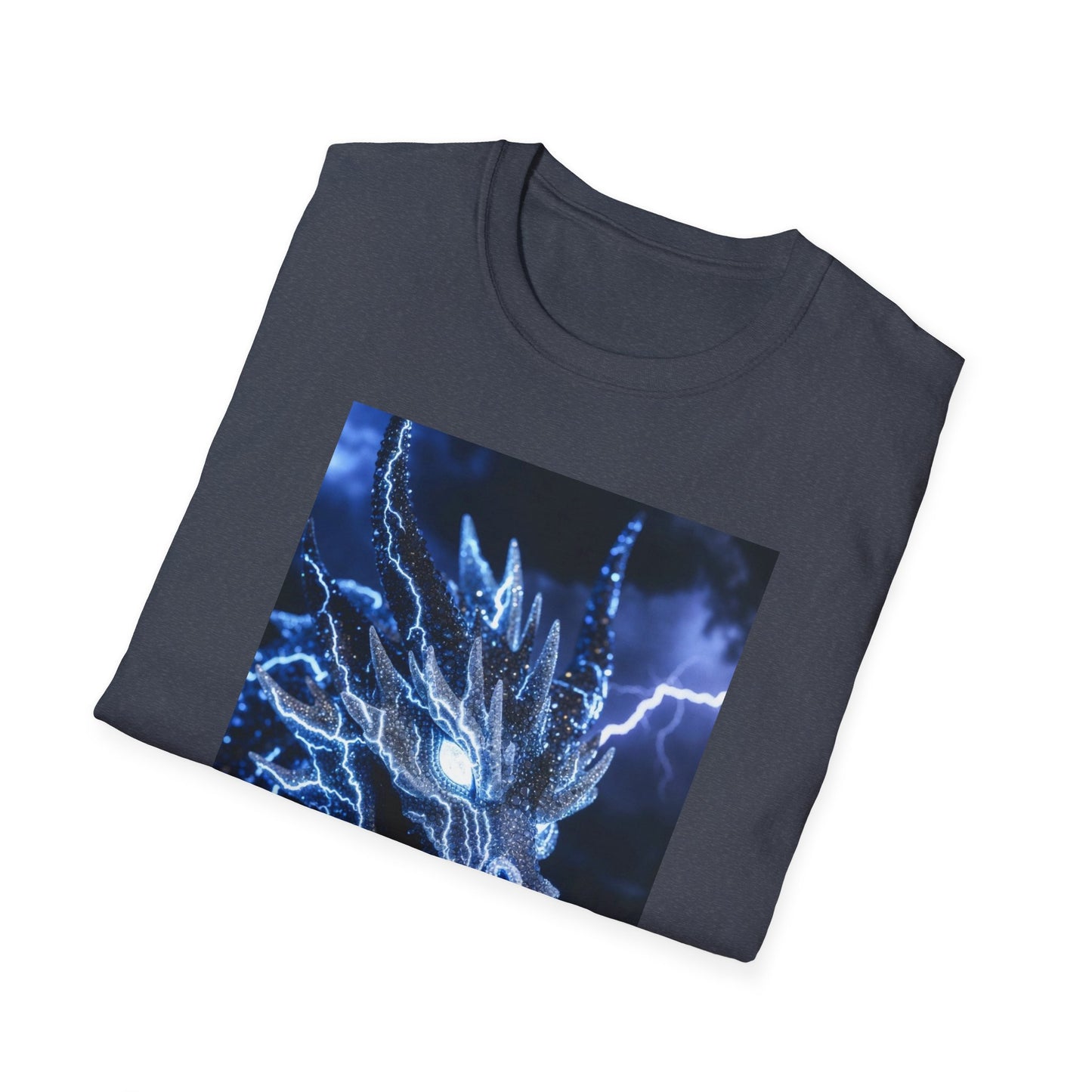 Lightning Dragon T-Shirt — Electric Blue Mythical Dragon Graphic Tee
