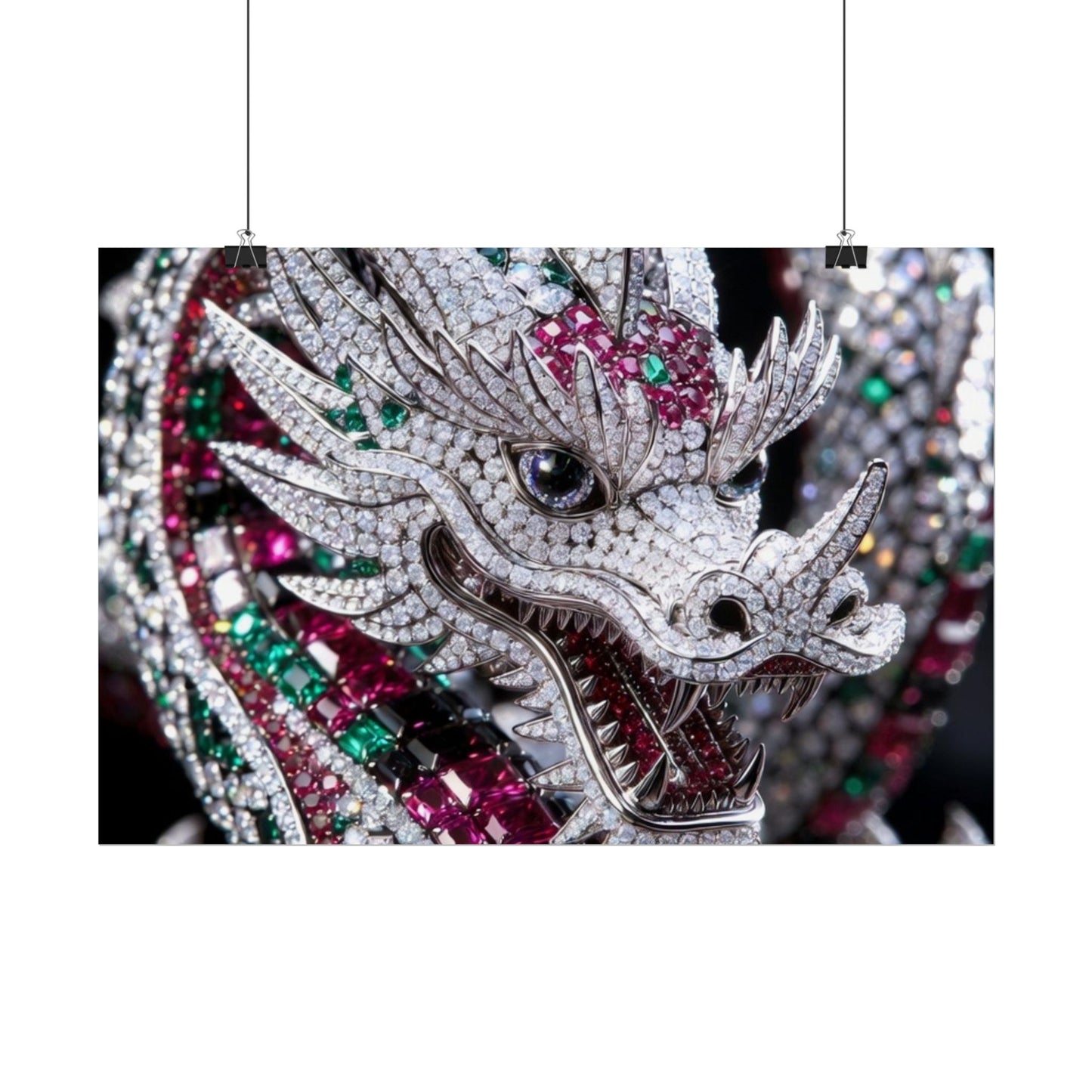 Dragon Jewel Poster — Luxury Gemstone Dragon Wall Art (Rolled Poster)