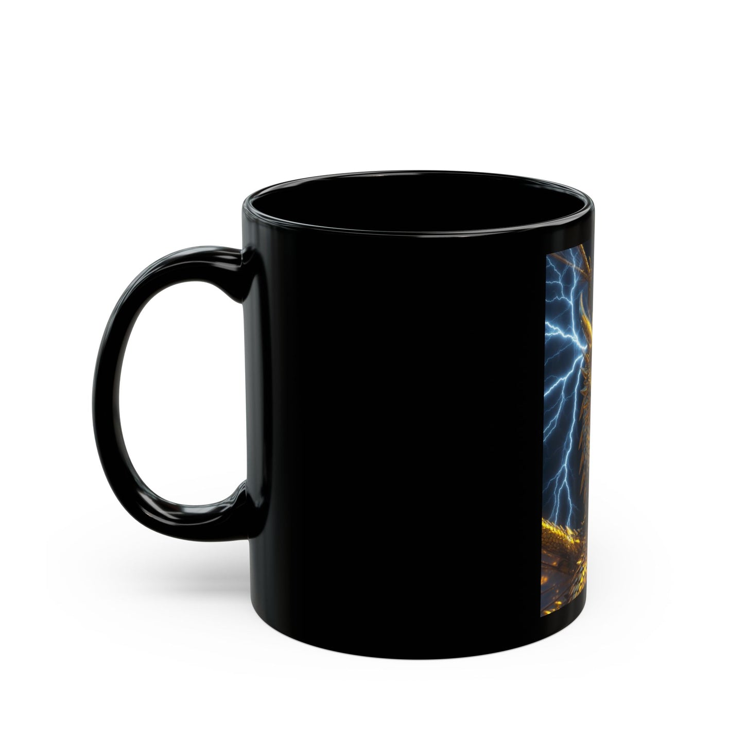 Golden Storm Dragon Mug — Fantasy Dragon Coffee Cup (11oz & 15oz)