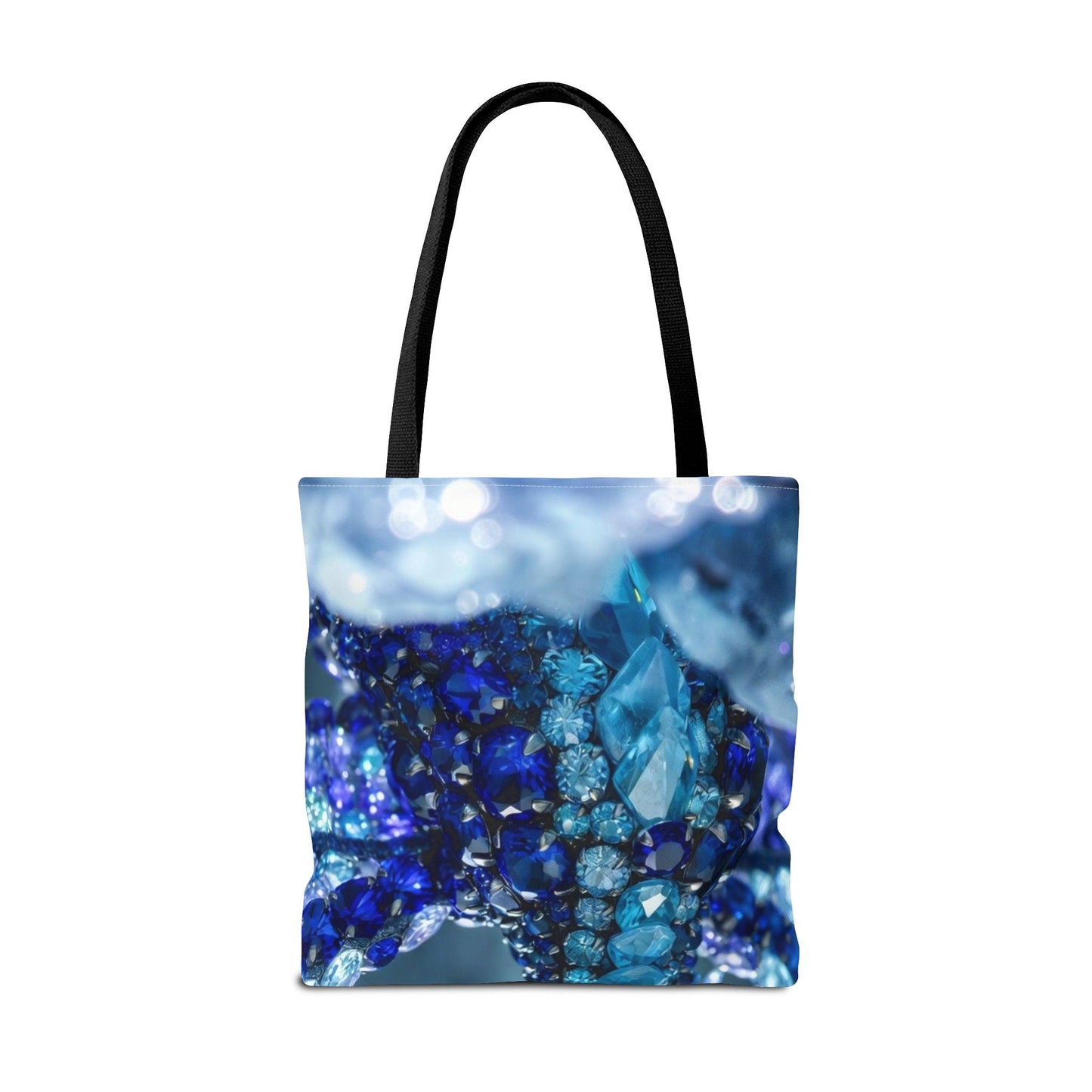 Blue Crystal Dragon Tote Bag — Fantasy Art All-Over Print