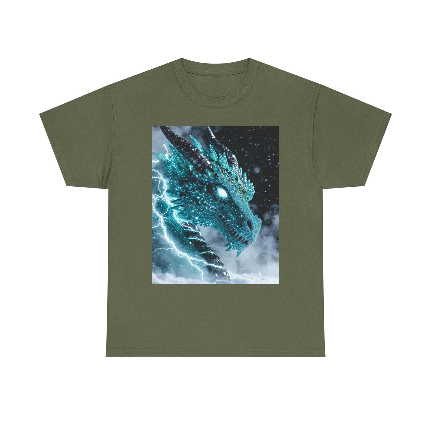 Dragon Storm T-Shirt — Electric Blue Dragon Graphic Tee