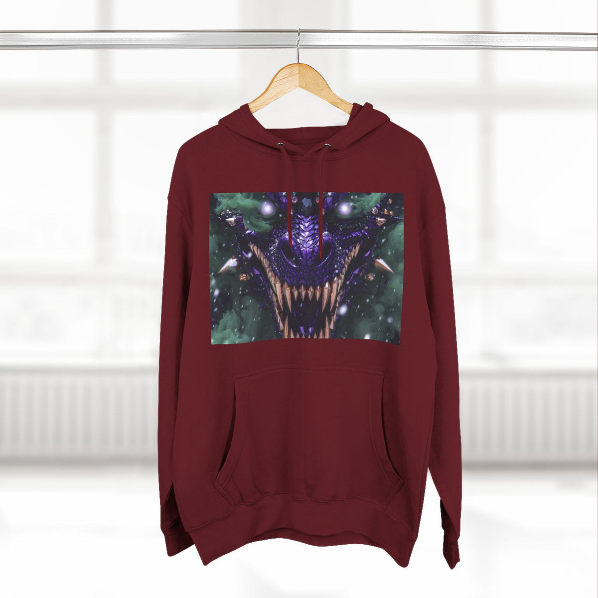 A Mystic Cosmic 🐉 Hoodie — Astral Galaxy Cat Chest Print Fleece Hoodie