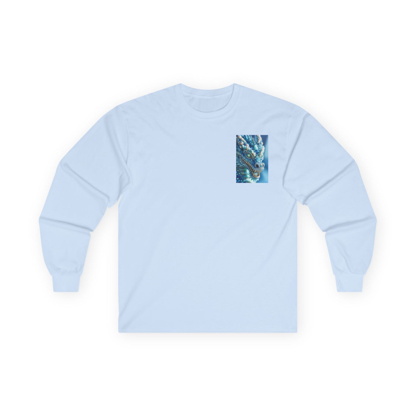 Blue Ocean Abstract Long Sleeve Tee — Pocket Art Shirt