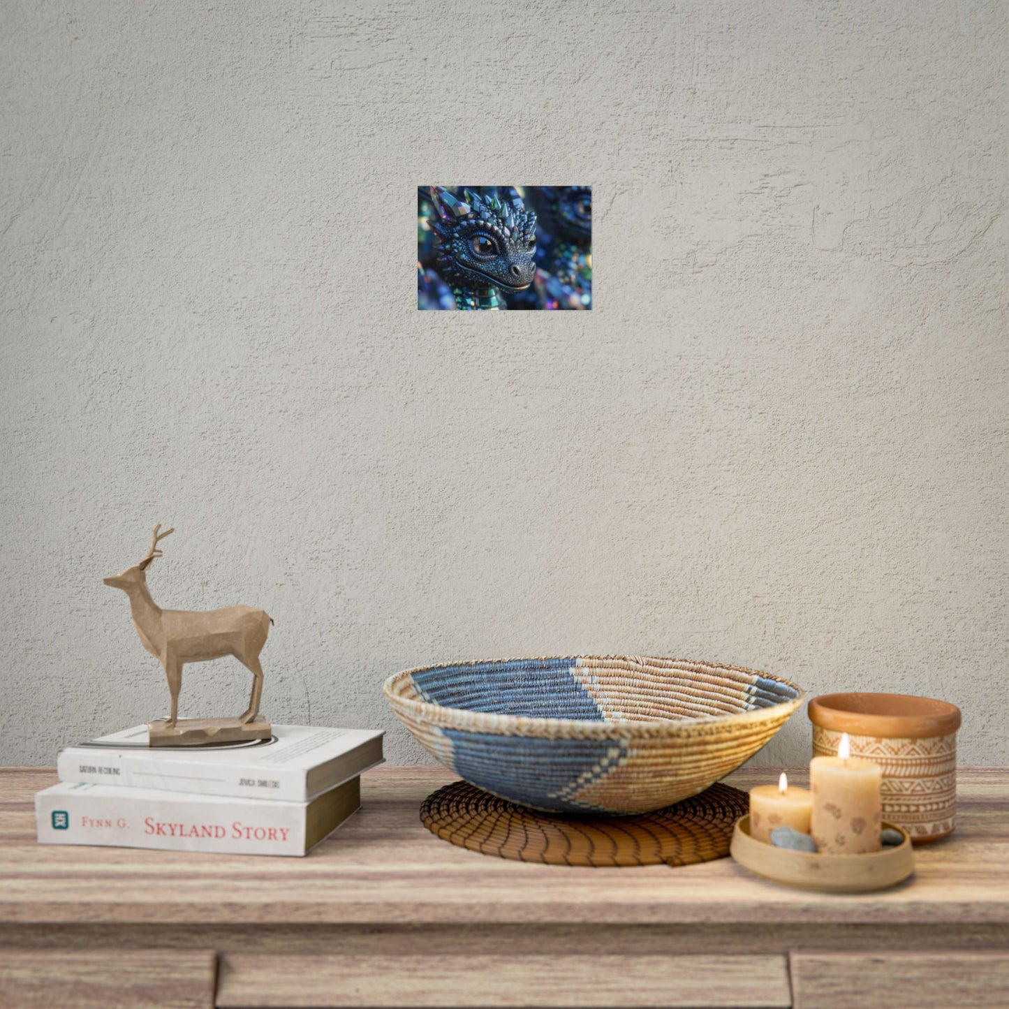 Crystal Dragon Rolled Poster — Fantasy Wall Art Print