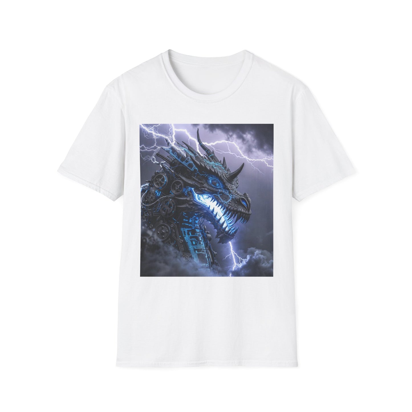 Dragon Storm T-Shirt — Electric Blue Fantasy Dragon Tee