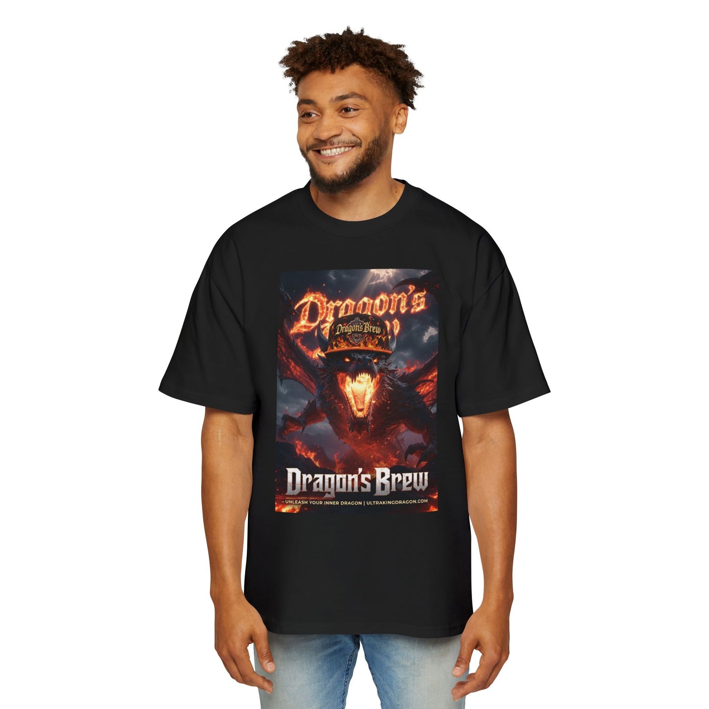 Dragon's Brew Graphic Tee — Fiery Dragon Beer Poster T-Shirt