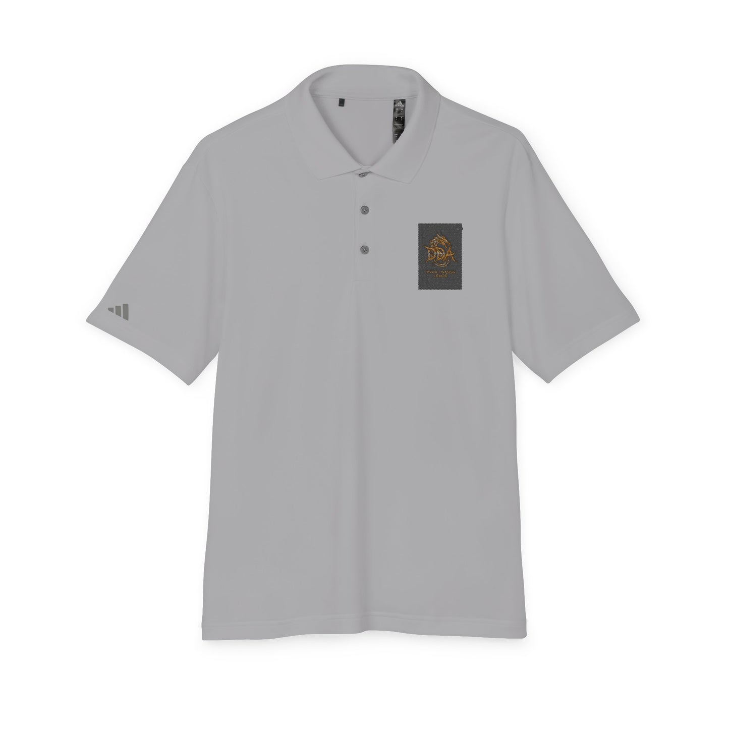 Adidas Performance Polo — Gold Crest Patch Chest Logo