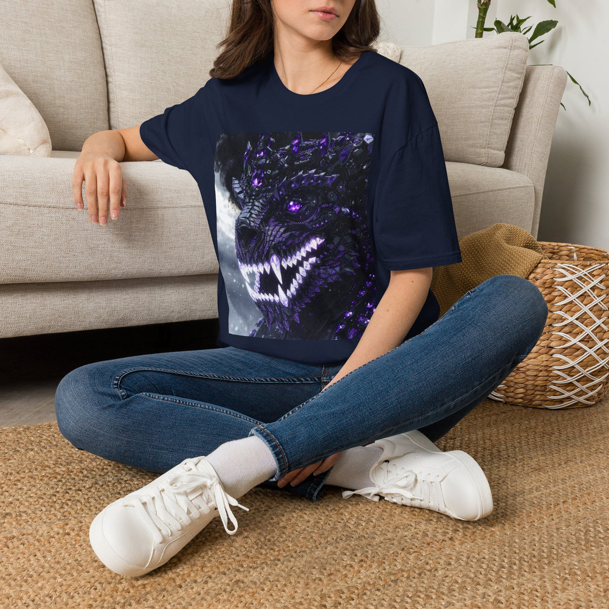 A Purple Dragon Skull T-Shirt — Divine Dragon Armor Logo Tee