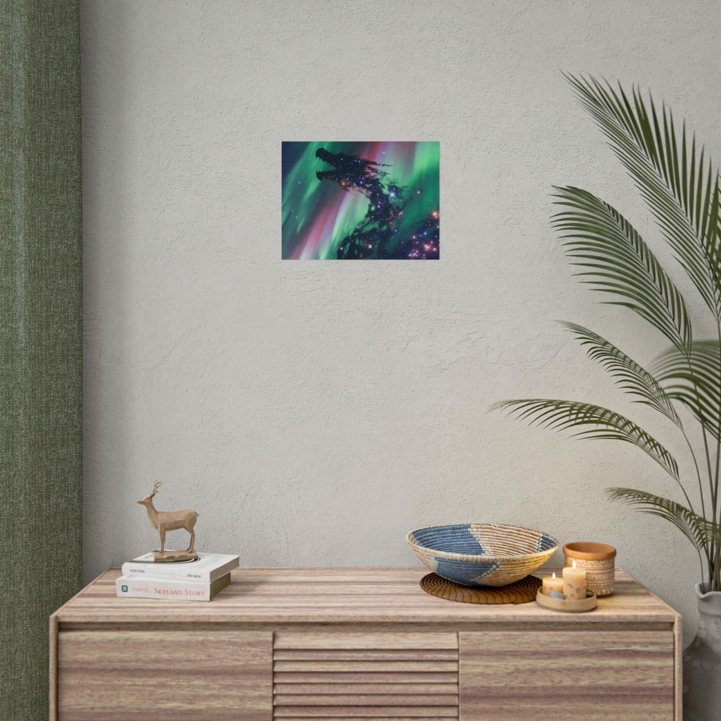 Aurora Dragon Poster — Cosmic Northern Lights Wall Art (Rolled Poster)
