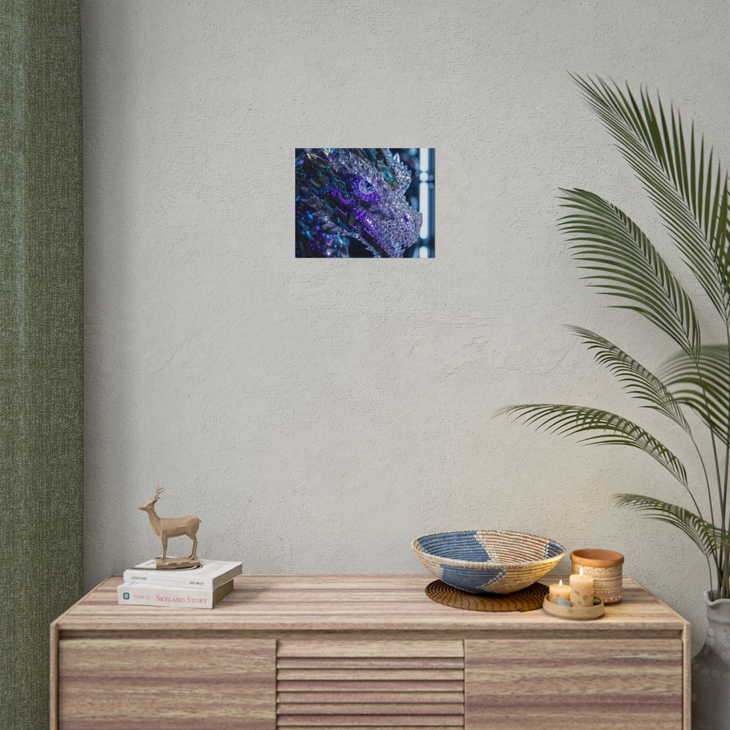 Rolled Poster — Cyber Crystal Dragon Art Print