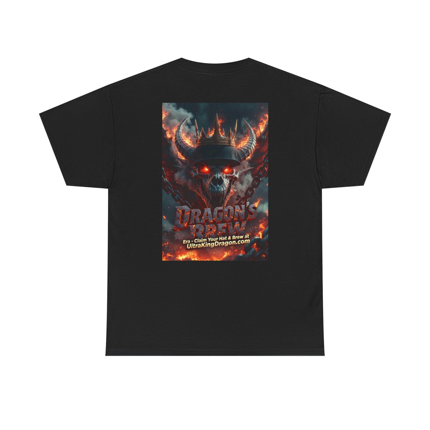 T-Shirt — "Dragon's Brew" Fiery Skull Graphic Tee
