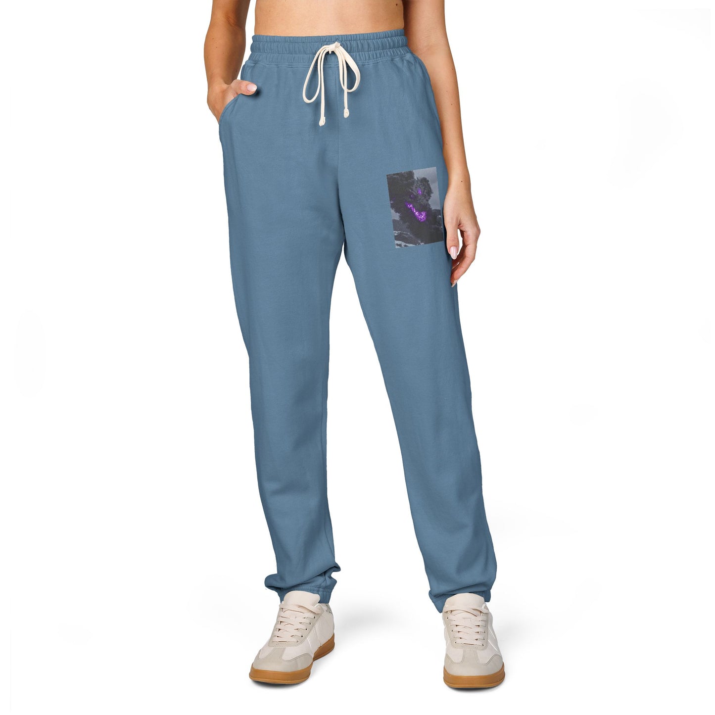 Ember Galaxy Sweatpants — Garment-Dyed Fleece Joggers with Pocket Art