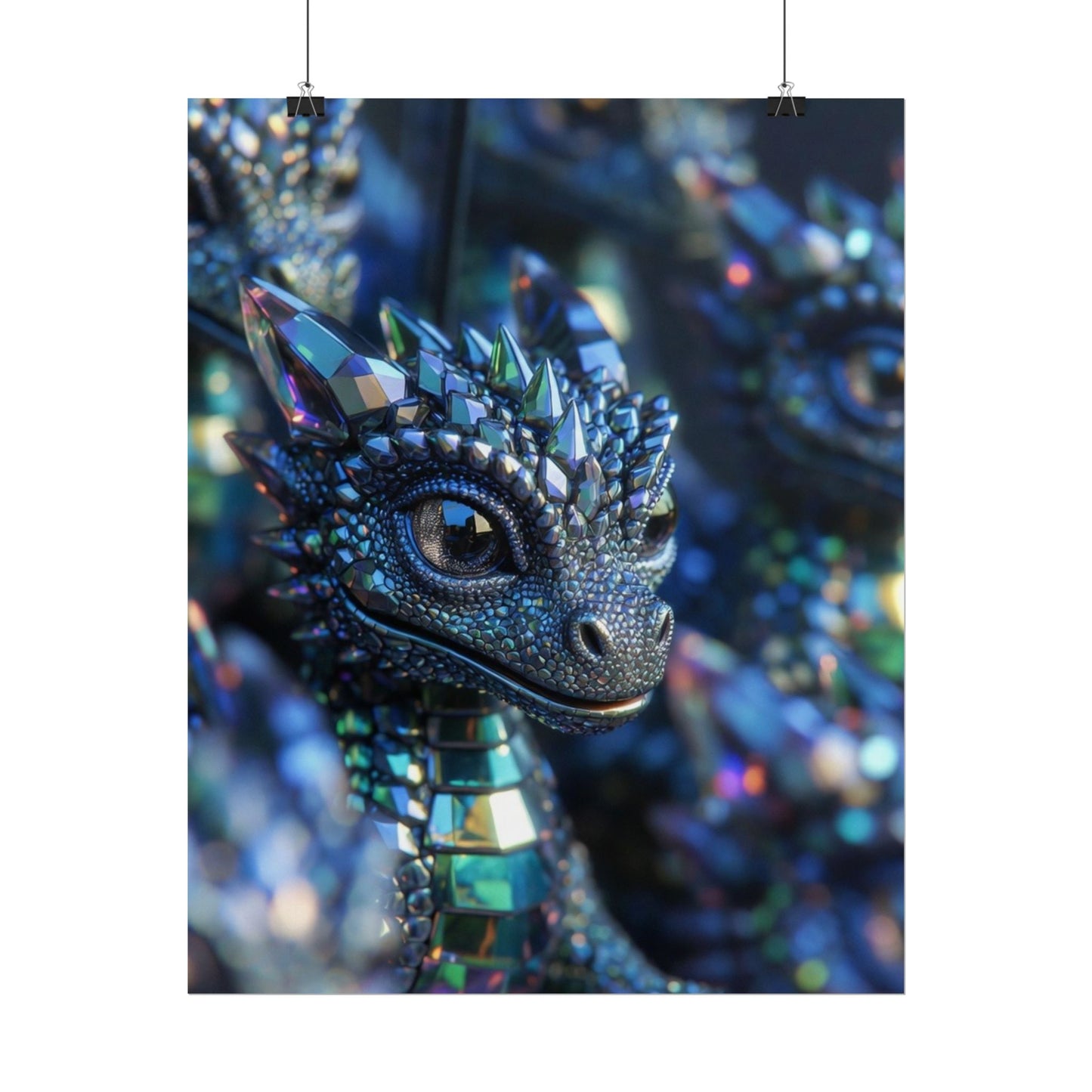 Crystal Dragon Rolled Poster — Fantasy Wall Art Print