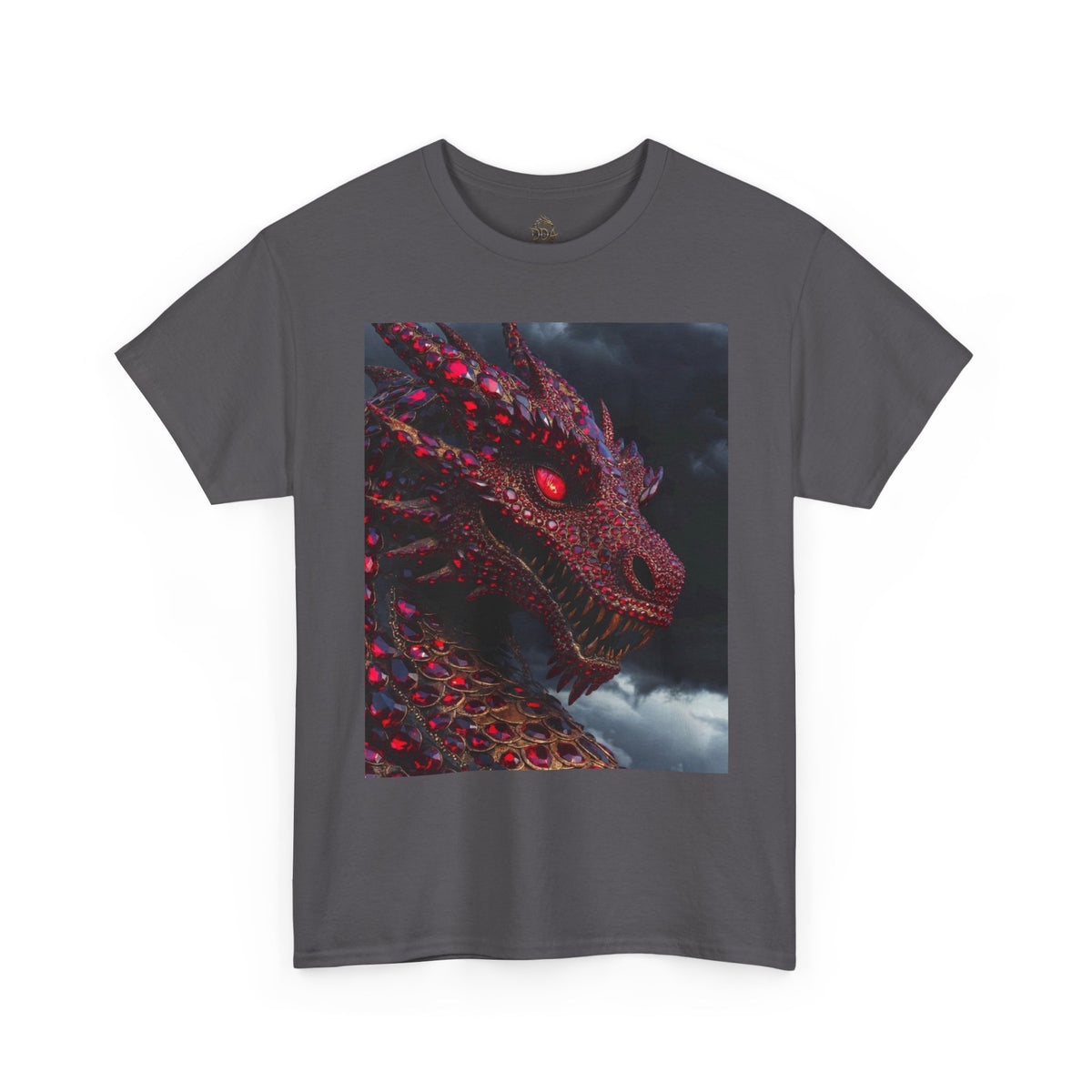A Dragon Portrait T-Shirt — Fiery Red Fantasy Dragon Graphic Tee