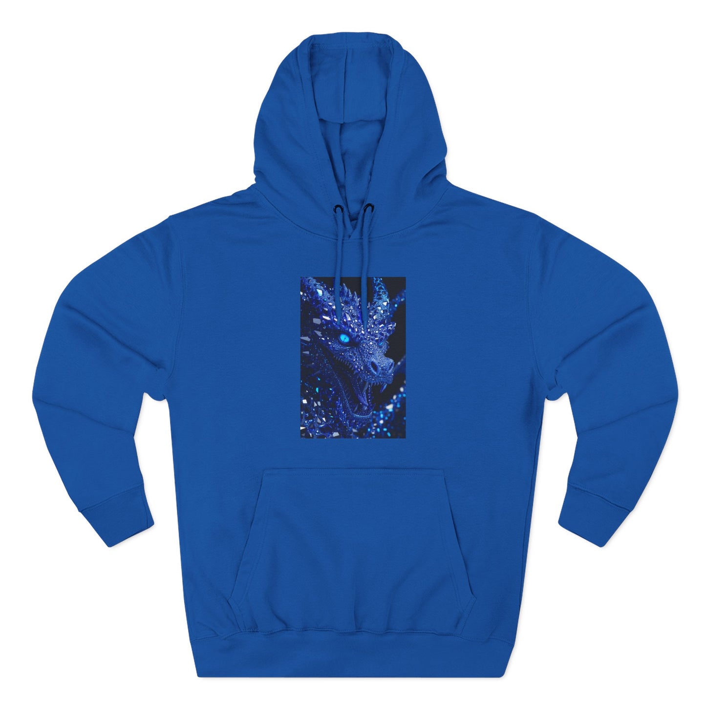 Galaxy Dragon Hoodie — Blue Nebula Three-Panel Graphic Fleece
