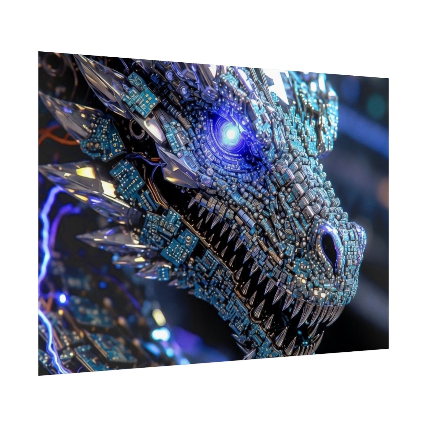 Rolled Poster — Crystal Cyber Dragon Art Print
