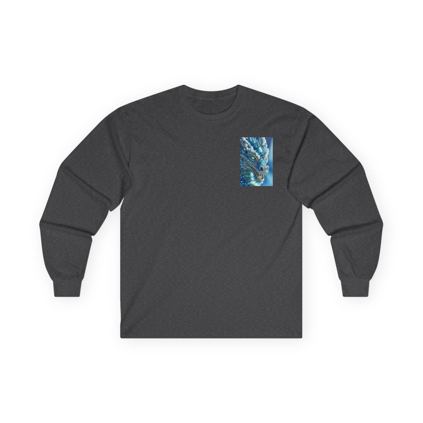 Blue Ocean Abstract Long Sleeve Tee — Pocket Art Shirt