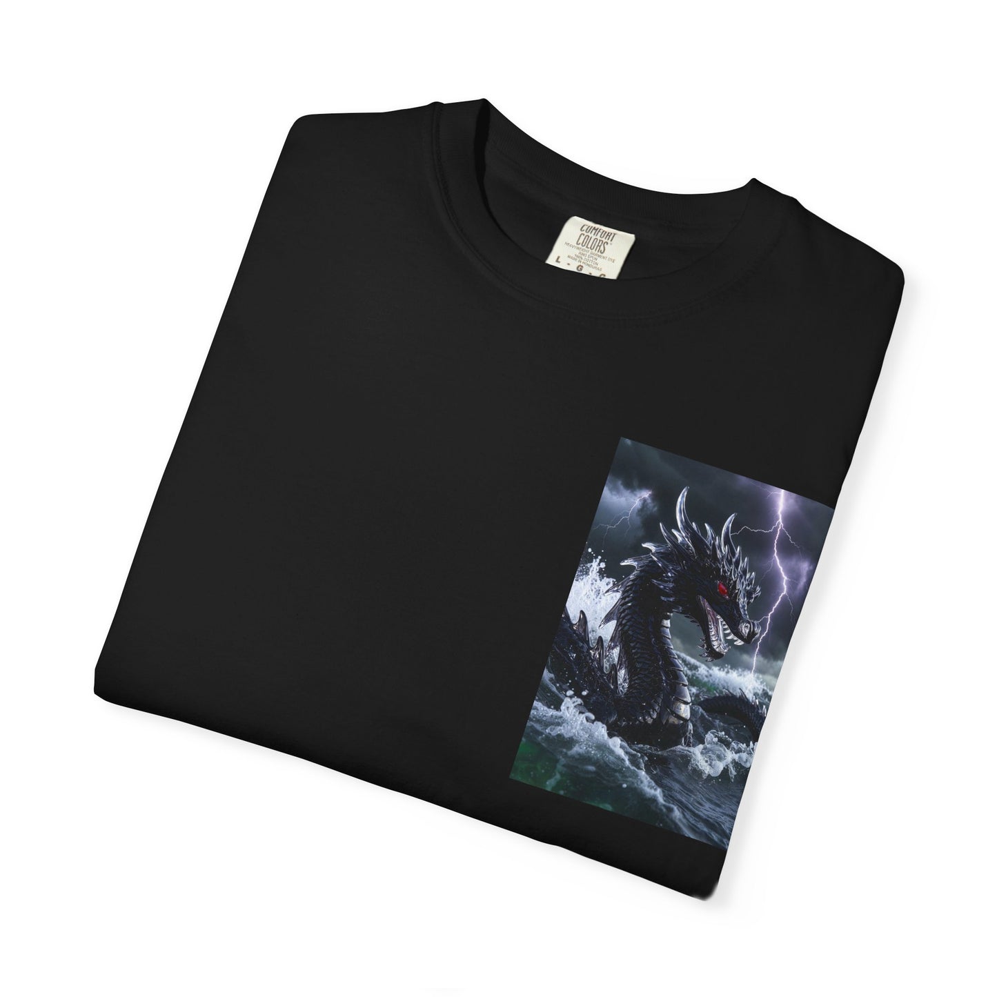 A Dragon Storm Graphic T-Shirt — Dark Fantasy Chest Print
