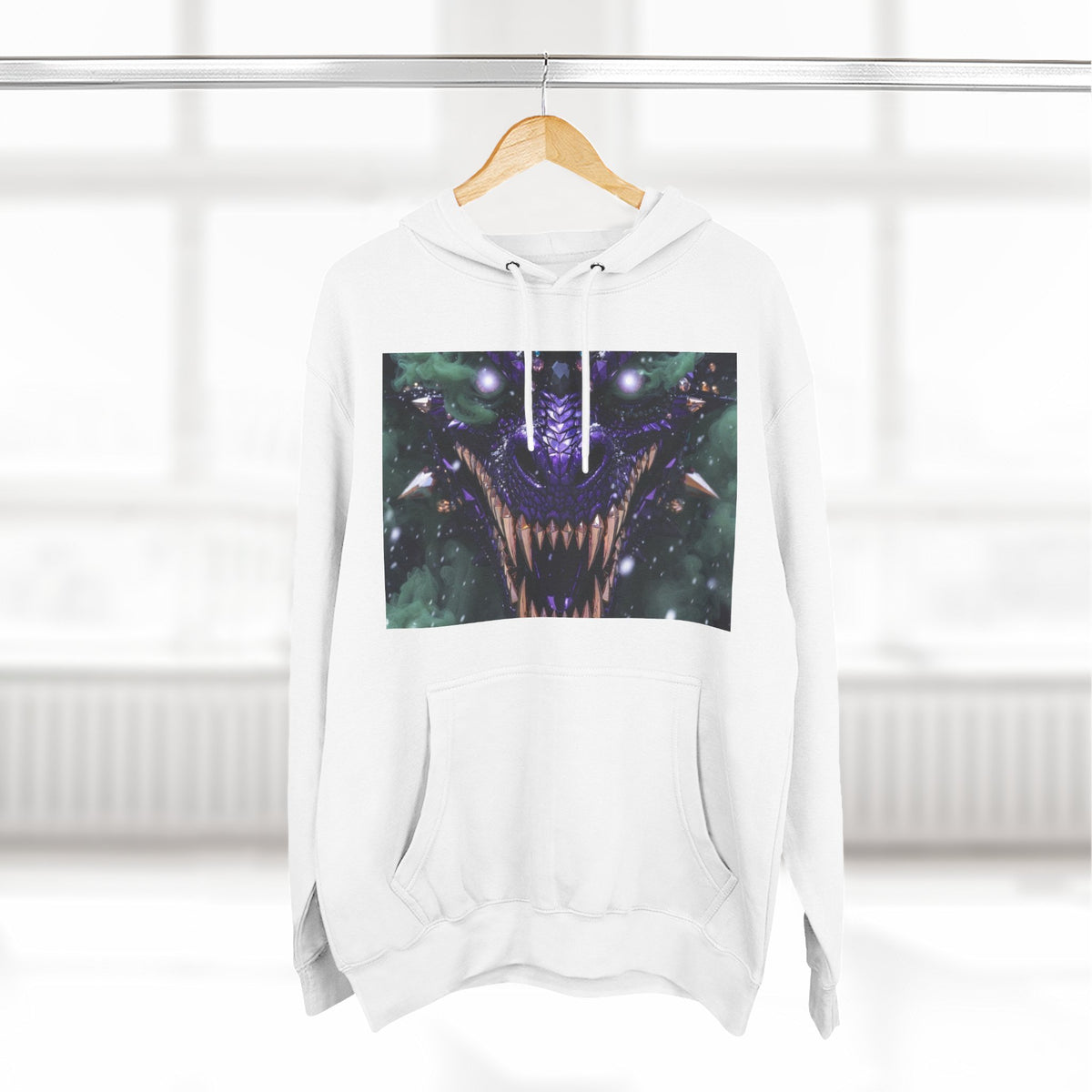 A Mystic Cosmic 🐉 Hoodie — Astral Galaxy Cat Chest Print Fleece Hoodie