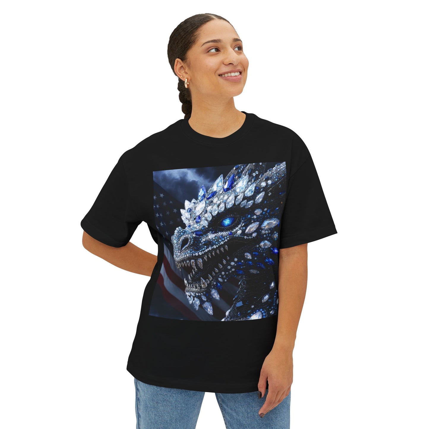 Dragon USA 🇺🇸 Oversized Boxy Tee - Relaxed Fit Shirt for Casual Wear, Perfect Gift for Birthdays, Holidays, Lounge, Everyday Style, Uplifting [...]