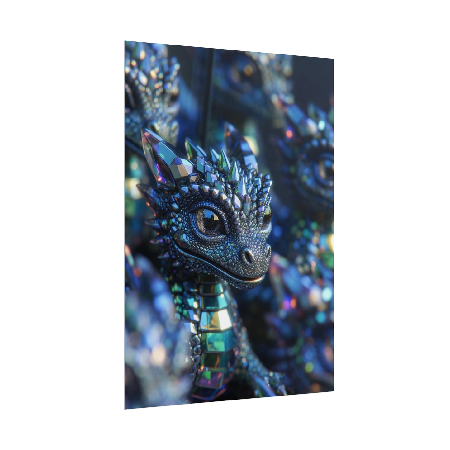 Crystal Dragon Rolled Poster — Fantasy Wall Art Print