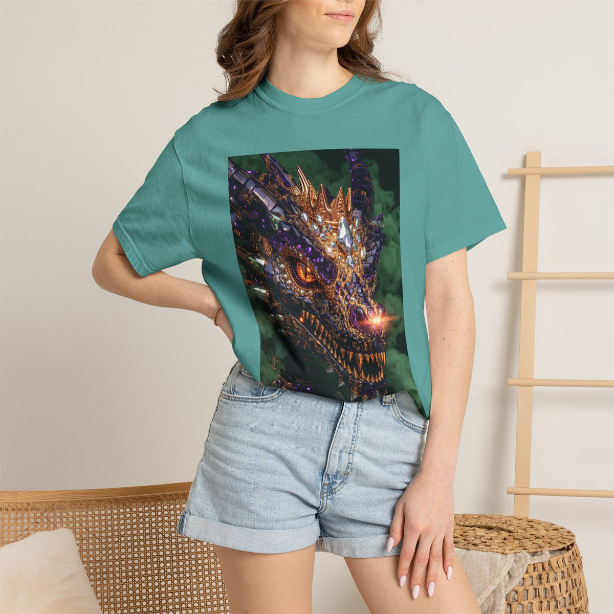A Dragon Pocket Graphic T‑Shirt — Fiery Fantasy Chest Print