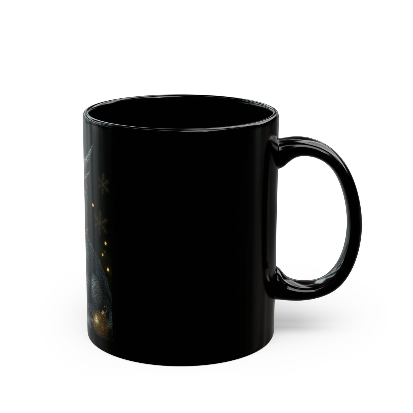 Christmas Mystical Dragon Mug - Enchanted 11oz & 15oz Black Ceramic Coffee Cup